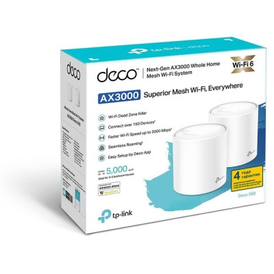 Точка доступа AX5400 Whole Home Mesh Wi-Fi System, Wi-Fi 6, 2402Mbps (4 streams) at 5GHz and 574Mbps (2 streams) at 2.4GHz, 2 Gigabit ports of each un