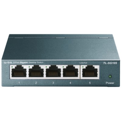 Коммутатор 5-port Desktop Gigabit Switch, 5 10/100/1000M RJ45 ports, metal case