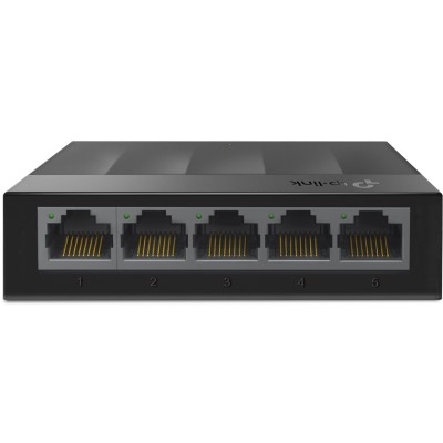 Коммутатор 5 ports Giga Unmanaged switch, 5 10/100/1000Mbps RJ-45 ports, plastic shell, desktop and wall mountable