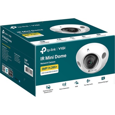 Компактная купольная IP камера 3 Мп с ИК подсветкой 3MP Mini Dome Network Camera SPEC:H.265+/H.265/H.264+/H.264, 1/2.8"