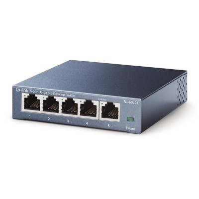 Коммутатор 5-port Desktop Gigabit Switch, 5 10/100/1000M RJ45 ports, metal case