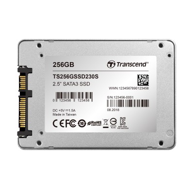 Твердотельный накопитель Transcend SSD SSD230S, 256GB, 2.5" 7mm, SATA3, 3D TLC, R/W 530/400MB/s, IOPs 65 000/85 000, DRAM buffer 256MB, TBW 140, DWPD 0.3 (5 лет)