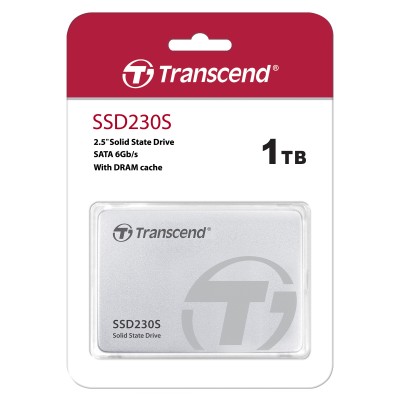 Твердотельный накопитель Transcend SSD SSD230S, 1024GB, 2.5" 7mm, SATA3, 3D TLC, R/W 560/500MB/s, IOPs 85 000/85 000, DRAM buffer 1024MB, TBW 560, DWPD 0.3 (5 лет)
