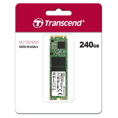 Твердотельный накопитель Transcend SSD 820S, 240GB, M.2(22x80mm), SATA3, 3D TLC, R/W 500/430MB/s, IOPs 40 000/75 000, TBW 80, DWPD 0.3 (3 года)