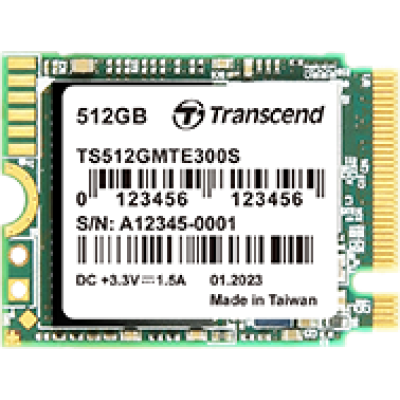 Твердотельный накопитель Transcend SSD MTE300S, 512GB, M.2(22x30mm), NVMe, PCIe 3.0 x4, 3D TLC, R/W 2000/1100MB/s, IOPs 90 000/190 000, TBW 200, DWPD 0.2 (5 лет)