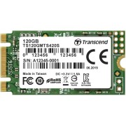 Твердотельный накопитель Transcend SSD 420S, 120GB, M.2(22x42mm), SATA3, 3D TLC, R/W 500/350MB/s, IOPs 28 000/75 000, TBW 40, DWPD 0.3 (3 года)