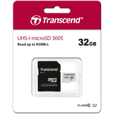 Карта памяти Transcend 32GB microSDHC Class 10 UHS-I U1 R95, W45MB/s with SD adapter