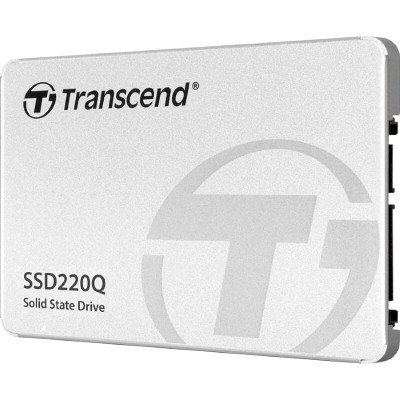 Твердотельный накопитель Transcend SSD SSD220Q, 2000GB, 2.5" 7mm, SATA3, QLC, R/W 550/500MB/s, IOPs 81 000/80 000, TBW 400, DWPD 0.19 (3 года)