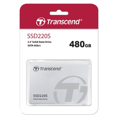 Твердотельный накопитель Transcend SSD SSD220S, 480GB, 2.5" 7mm, SATA3, 3D TLC, R/W 530/480MB/s, IOPs 50 000/75 000, TBW 160, DWPD 0.3 (3 года)