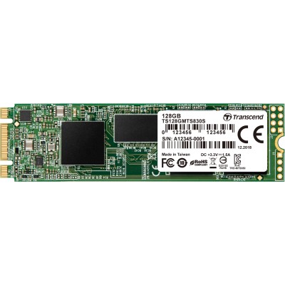 Твердотельный накопитель Transcend SSD 830S, 128GB, M.2(22x80mm), SATA3, 3D TLC, R/W 560/380MB/s, IOPs 55 000/65 000, DRAM buffer 256MB, TBW 70, DWPD 0.3 (5 лет)