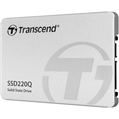 Твердотельный накопитель Transcend SSD SSD220Q, 1000GB, 2.5" 7mm, SATA3, QLC, R/W 550/500MB/s, IOPs 57 000/79 000, TBW 200, DWPD 0.19 (3 года)