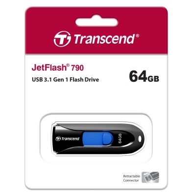 Флеш-накопитель Transcend 64GB JetFlash 790 (Black/blue)