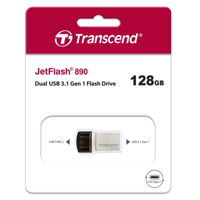 Флеш-накопитель Transcend 128GB JetFlash 890 USB 3.1 OTG