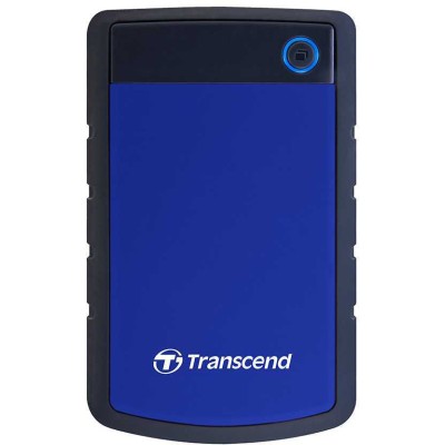 Portable HDD 2TB Transcend StoreJet 25H3 (Blue), Anti-shock protection, One-touch backup, USB 3.1 Gen1, 132x81x16mm, 191g /3 года/