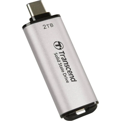 Флеш-накопитель Transcend External SSD ESD300C 2 TB, Type C, 10Gbps (3.2 Gen2), R/W 1050/950MB/s, 60.1x20x7.8 mm, 9g, Silver