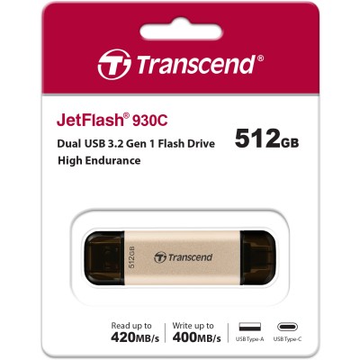 Флеш-накопитель Transcend 512GB JetFlash 930C USB 3.2 OTG Type C High Speed