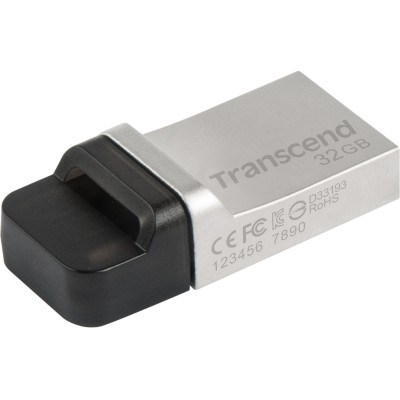 Флеш-накопитель Transcend 32GB JetFlash 880, Silver Plating, OTG