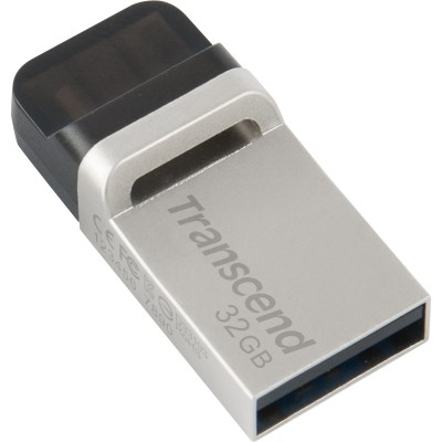 Флеш-накопитель Transcend 32GB JetFlash 880, Silver Plating, OTG