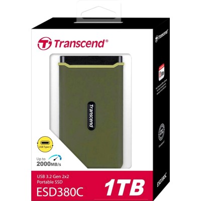 Твердотельный накопитель Transcend External SSD ESD380C, 1000GB, Type-C, USB 3.2 Gen2, R/W 2000/2000MB/s, 97x54x13mm, два кабеля в комплекте (5 лет)