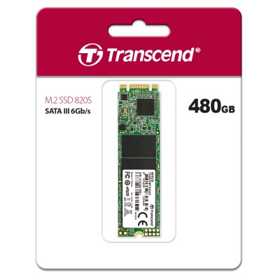 Твердотельный накопитель Transcend SSD 820S, 480GB, M.2(22x80mm), SATA3, 3D TLC, R/W 530/480MB/s, IOPs 50 000/75 000, TBW 160, DWPD 0.3 (3 года)