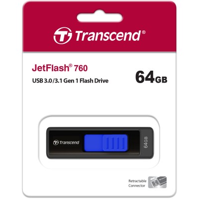 Флеш-накопитель Transcend 64GB JetFlash 760 (Black/Blue) USB 3.0