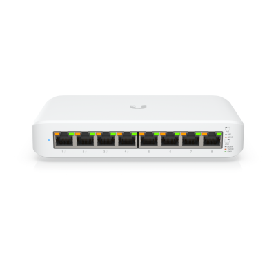 Коммутатор 8-port, Layer 2 PoE switch supporting silent fanless cooling. 52W total PoE availability