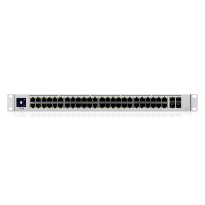 Коммутатор 48-port, Layer 2 PoE switch with a silent, fanless cooling system.195W total PoE availability