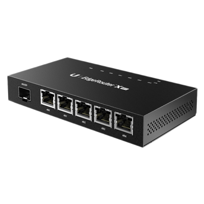 Маршрутизатор Compact but powerful router sporting (5) Gigabit RJ45 ports with passive PoE support and an SFP port