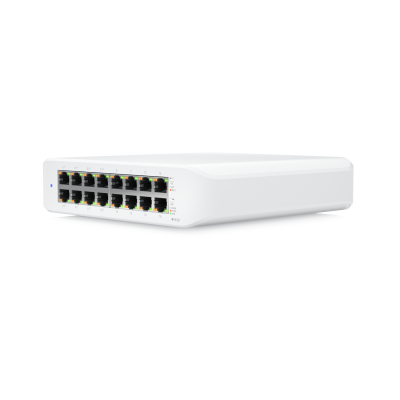 Коммутатор Wall-mountable, 16-port, Layer 2 PoE switch with a fanless cooling system.45W total PoE availability