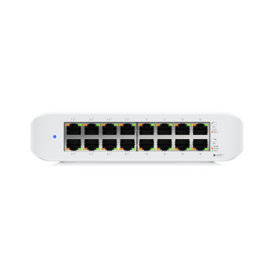 Коммутатор Wall-mountable, 16-port, Layer 2 PoE switch with a fanless cooling system.45W total PoE availability