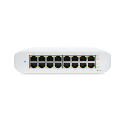 Коммутатор Wall-mountable, 16-port, Layer 2 PoE switch with a fanless cooling system.45W total PoE availability